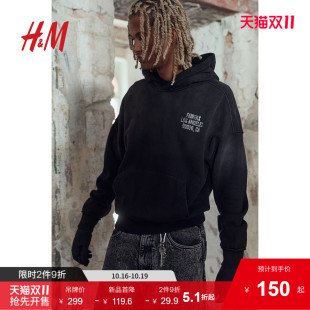 女装 卫衣秋季 加绒宽松情侣装 连帽衫 HM男装 长袖 1255569 Fairfax