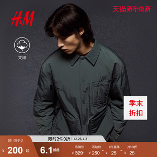 女装 外套式 夹克冬季 宽松尼龙工装 巴恩风夹克1238558 时尚 HM男装