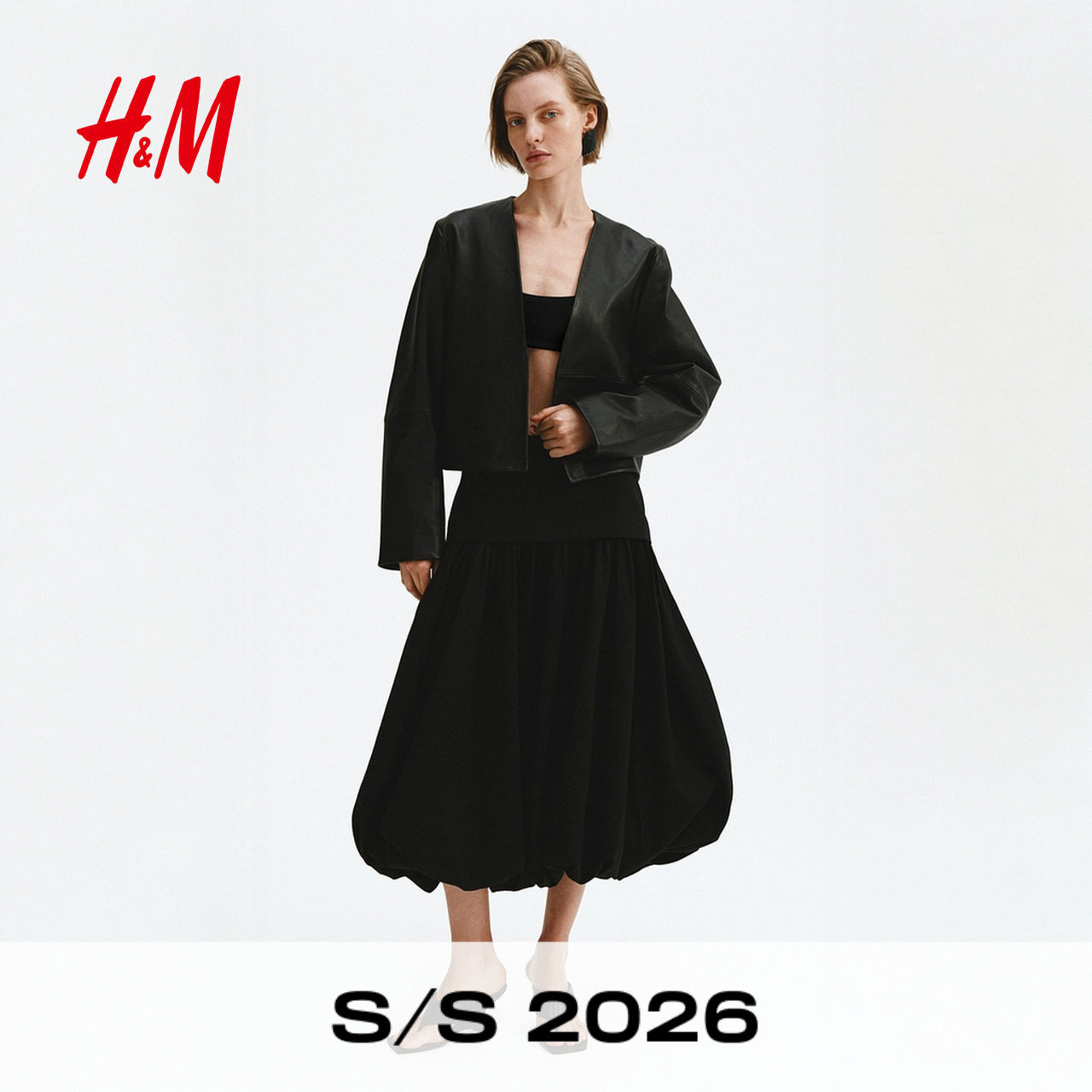 HM2026春季新款女装中长灯笼半身裙1337510