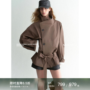 【现货】Mogas蜡质琥珀 重工100纯棉环葆微光立领长短款风衣外套