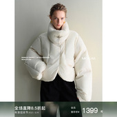 Mogas原创设计进口95波兰鸭绒立体解构短款 飞机扣羽绒服外套女冬