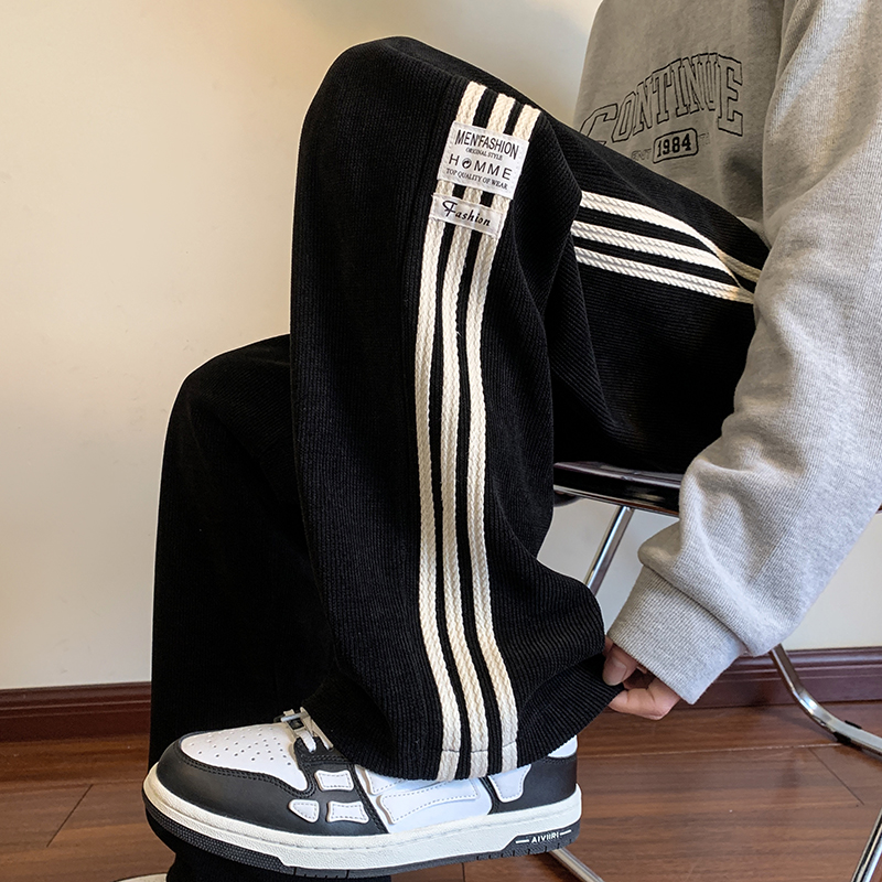 美式复古三条杠裤子男春秋秋款裤
