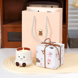 可爱笑脸香薰蜡烛礼盒送女生的生日礼物闺蜜伴手礼毕业老师小礼品
