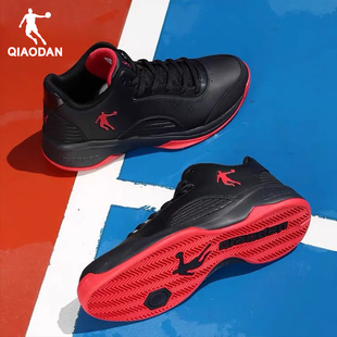 中国乔丹低帮篮球鞋2025夏季中学生比赛球鞋战靴正品黑红色运动鞋