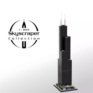 MOC-127024迪门威利斯大厦1:800比例建筑模型益智男孩积木套装