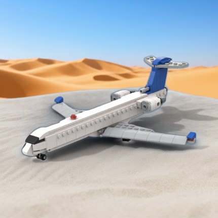 MOC-32482 CRJ700客机 1:125比例飞机模型益智智力拼装积木模型男
