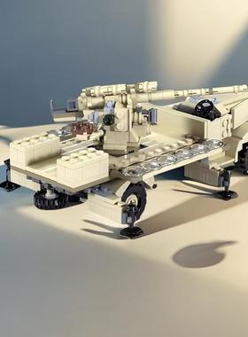 MOC小颗粒diy拼搭积木坦克系列菲亚特634n防空车创意模型套装摆件