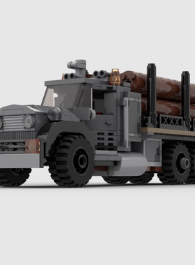 适用乐高MOC-92555益智拼插积木模型工程车老式伐木卡车运输车男