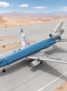 国产MOC-230176航空MD-11 KLM客机拼装积木模型益智玩具摆件礼物