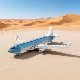 MOC-258246迷你波音737-800 荷兰皇家航空飞机1：200拼装积木模型