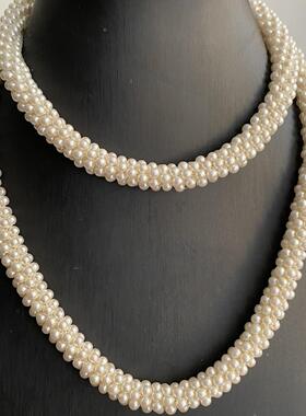 重工法式复古仿珍珠锁骨链