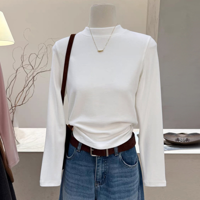 软糯半高领打底衫女白色内搭秋冬季2025新款针织衫上衣修身高级感