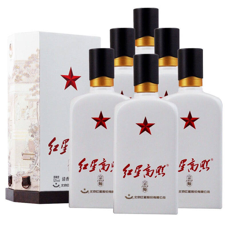 红星二锅头52度红星高照宗师1949 清香型白酒 500ml*6瓶 整箱装