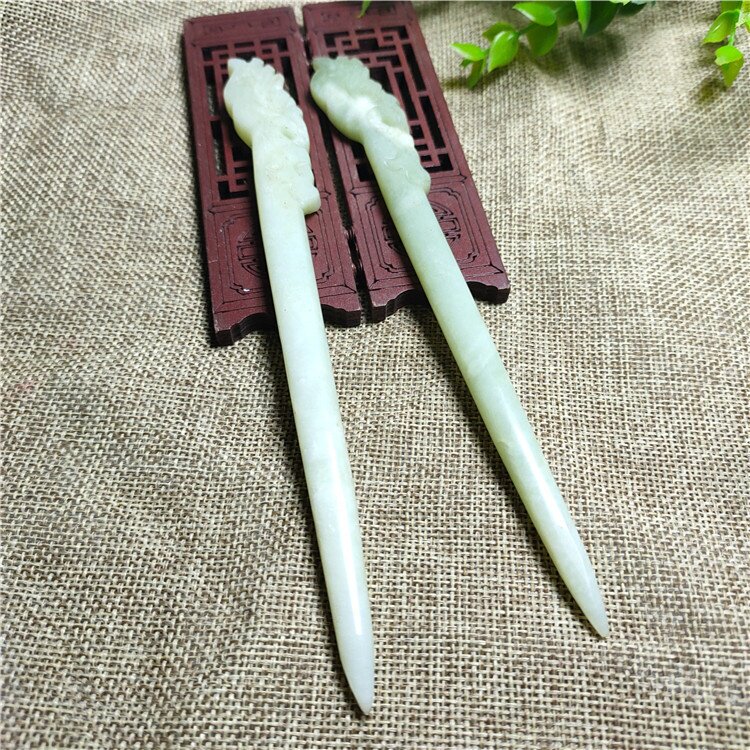 供应仿古做旧岫玉发簪凤头簪子头饰盘头玉簪发钗古装头饰批发