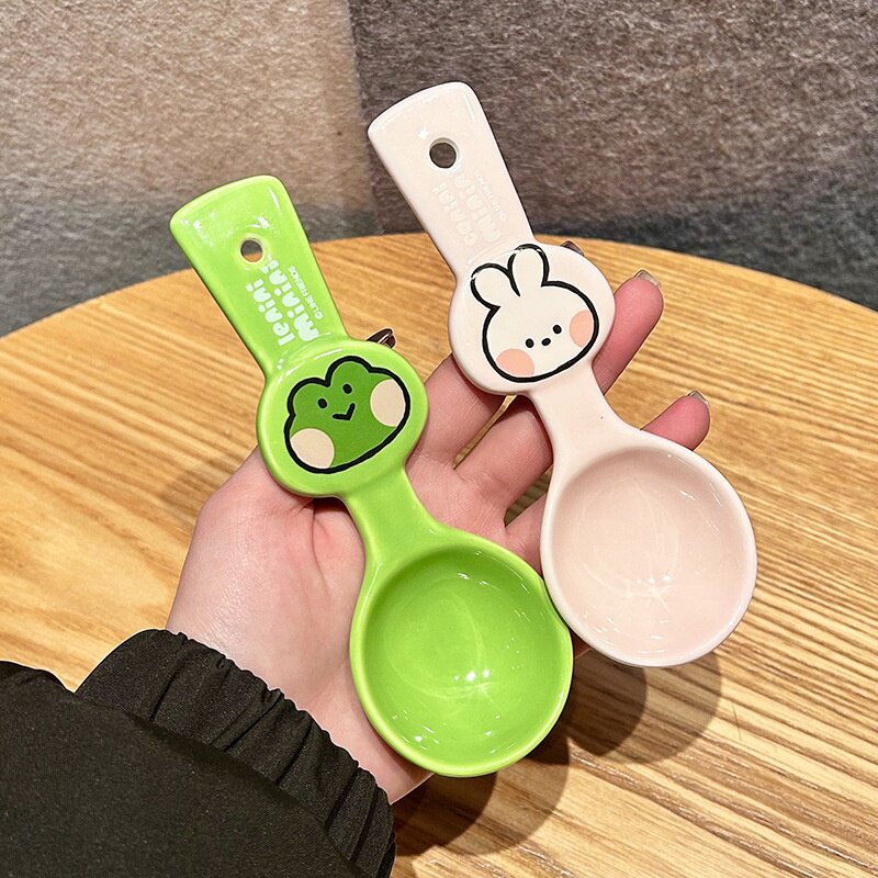 熊陶瓷儿童饭勺可爱高颜值家用宿舍调羹甜品汤勺子餐具