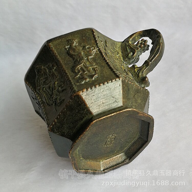 古玩铜器批发仿古铜器八仙八角杯仿古酒杯小摆件把玩收藏铜器批发