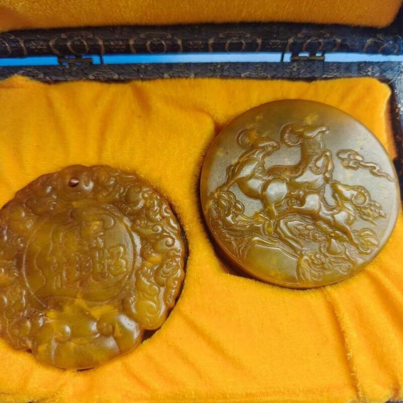 玉雕工艺岫玉腰坠挂件把玩欣赏高古玉老玉做旧玉器坠子龙牌