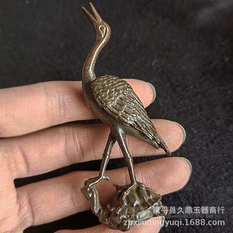 古玩杂项仿古铜器小摆件批发 铜乌龟铜鹤家居办公小摆件铜饰品