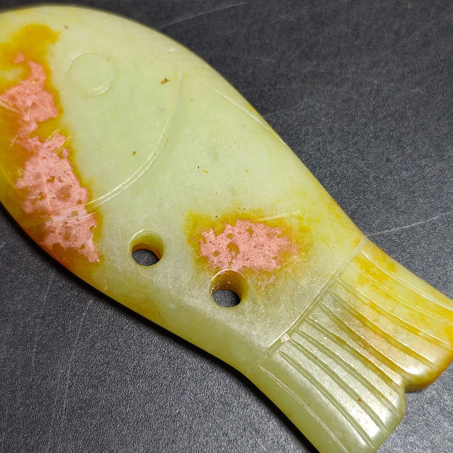 古玩仿古做旧工艺品岫玉雕刻龙凤C猪龙小砚台红山文化玉佩手把件