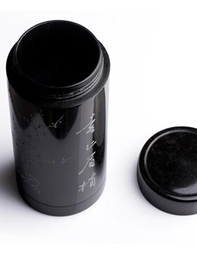 新品双层玉水杯天然墨绿玉墨玉黑绿玉石杯子玉茶杯可出玉器