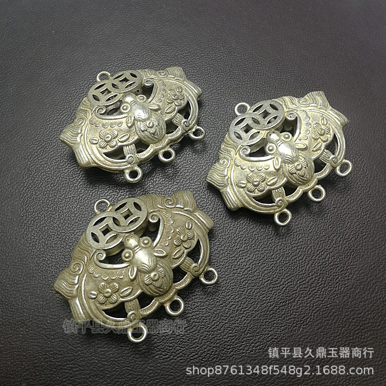 仿古做旧苗银双面蝙蝠吊件散件批发 DIY银饰饰品配饰厂家批发手工