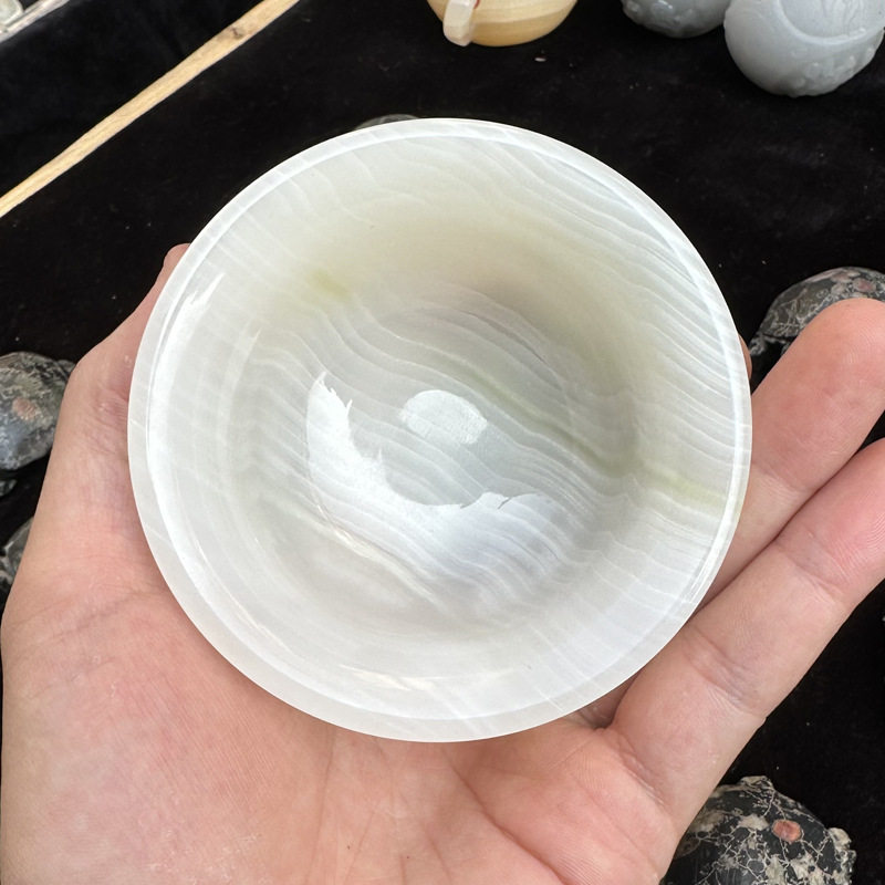 厂家批发阿富汗玉青花玉碗 主人杯功夫品茗茶碗 摆件玉工艺品直播