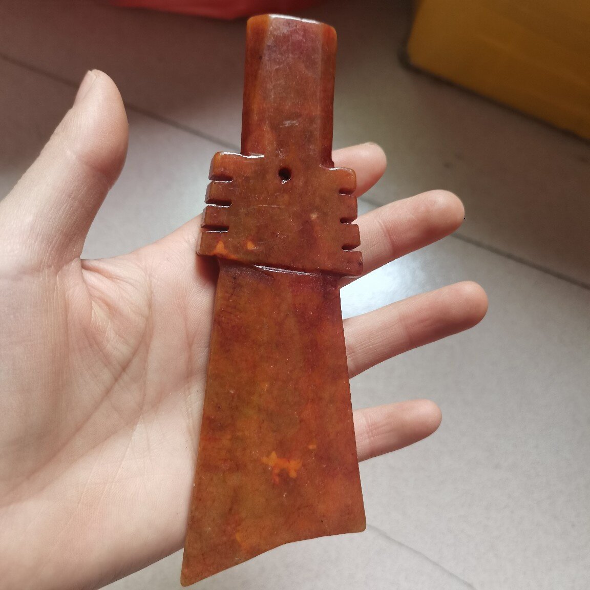 文玩杂项高古玉老岫玉雕刻玉璋手把件摆件仿古做旧复古老玉批发