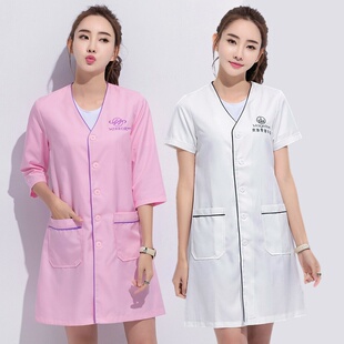 纹绣师皮肤管理工作服女白大褂短袖中袖美容师高端美容院工作服