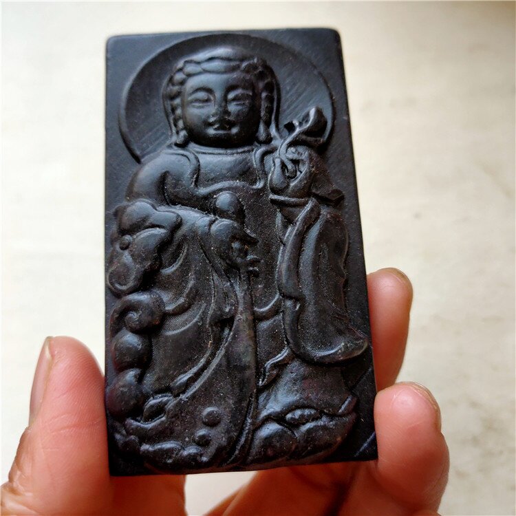供应珠宝仿古做旧铁石红山文化观音菩萨腰牌挂件摆件批发