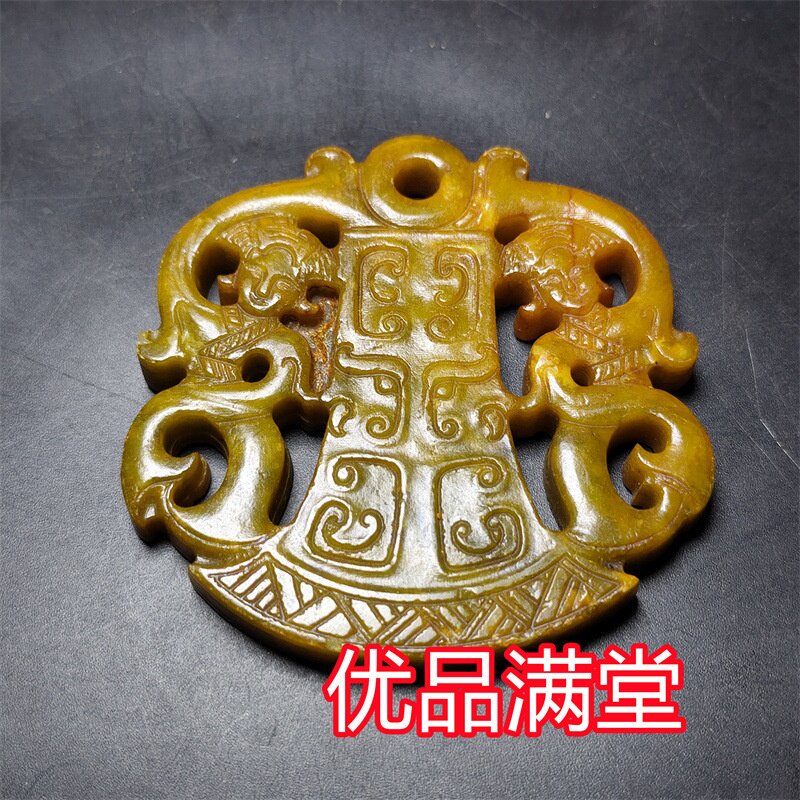 直播供货仿古做旧工艺品岫玉雕刻多款仿明清玉器手把件挂件摆件