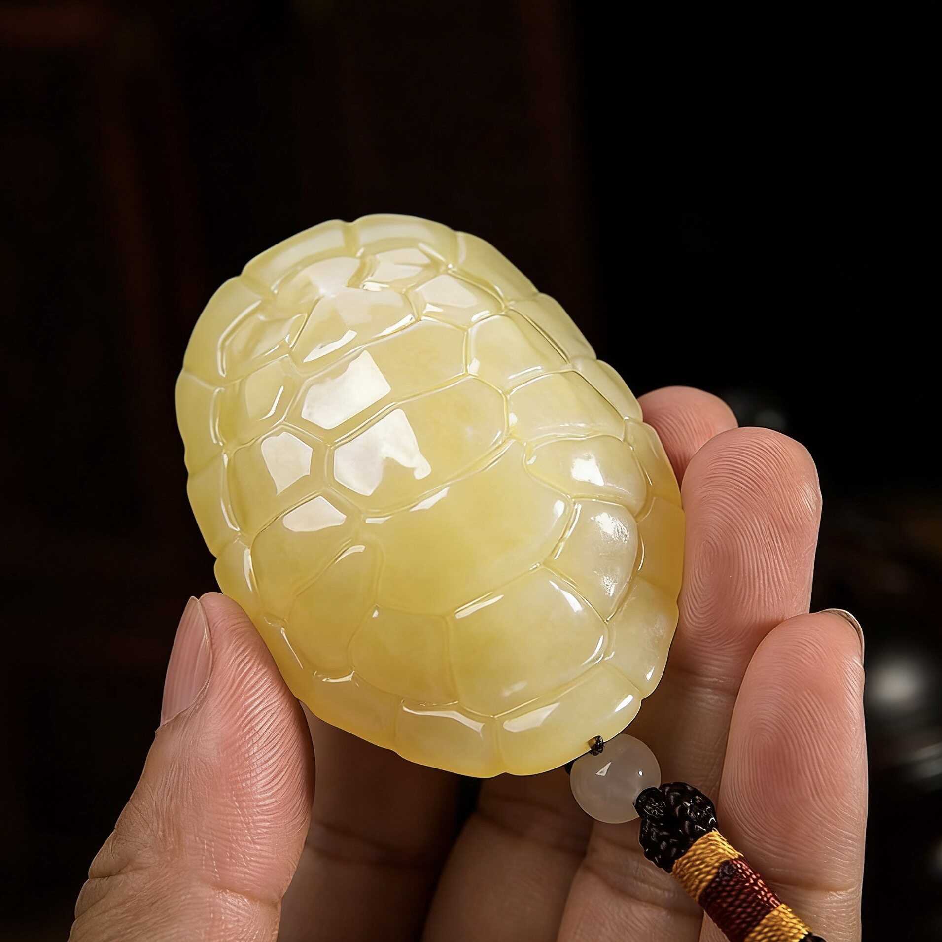 真玉富甲天下龟壳手把件摆件黄玉雕刻龟甲把玩件解压送礼品玉石