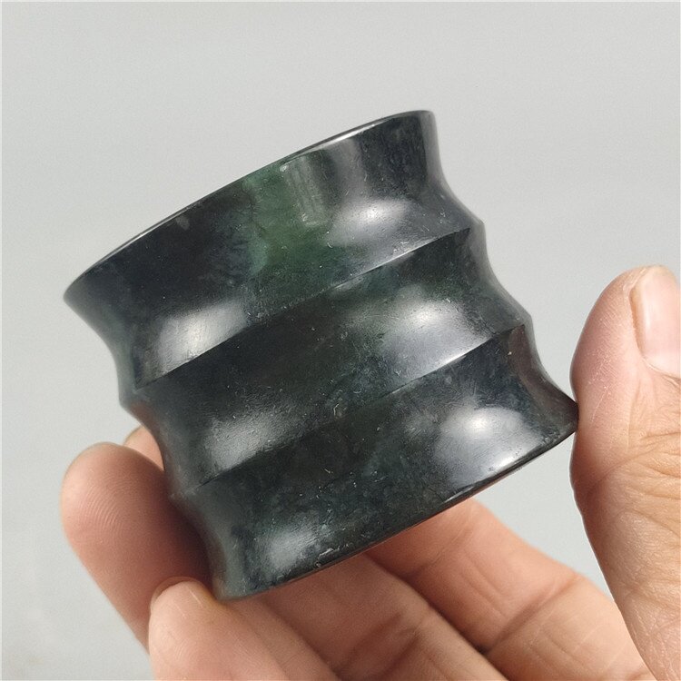 玉器批发药王石蛇纹石竹节杯子有磁性橄榄绿墨玉酒杯茶杯
