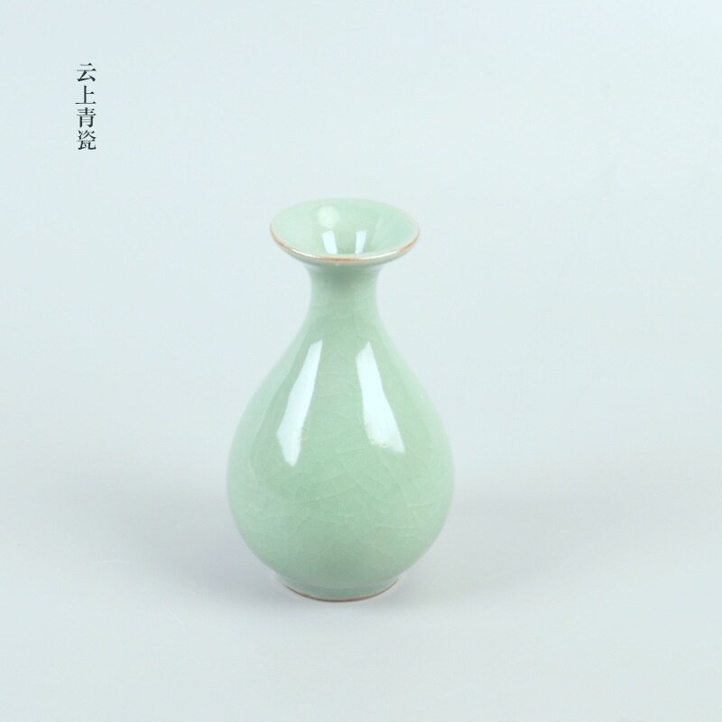 厂销 云上青瓷花瓶迷你桌面装饰摆件工艺品新中式水培小花插