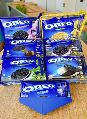 印尼奥利奥OREO进口花生混巧克力夹心曲奇饼干27个饼单独装休闲零