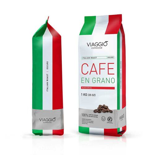 VIAGGIO Espresso 意式烘焙咖啡豆1KG黑可可焦糖风味香醇浓郁香气