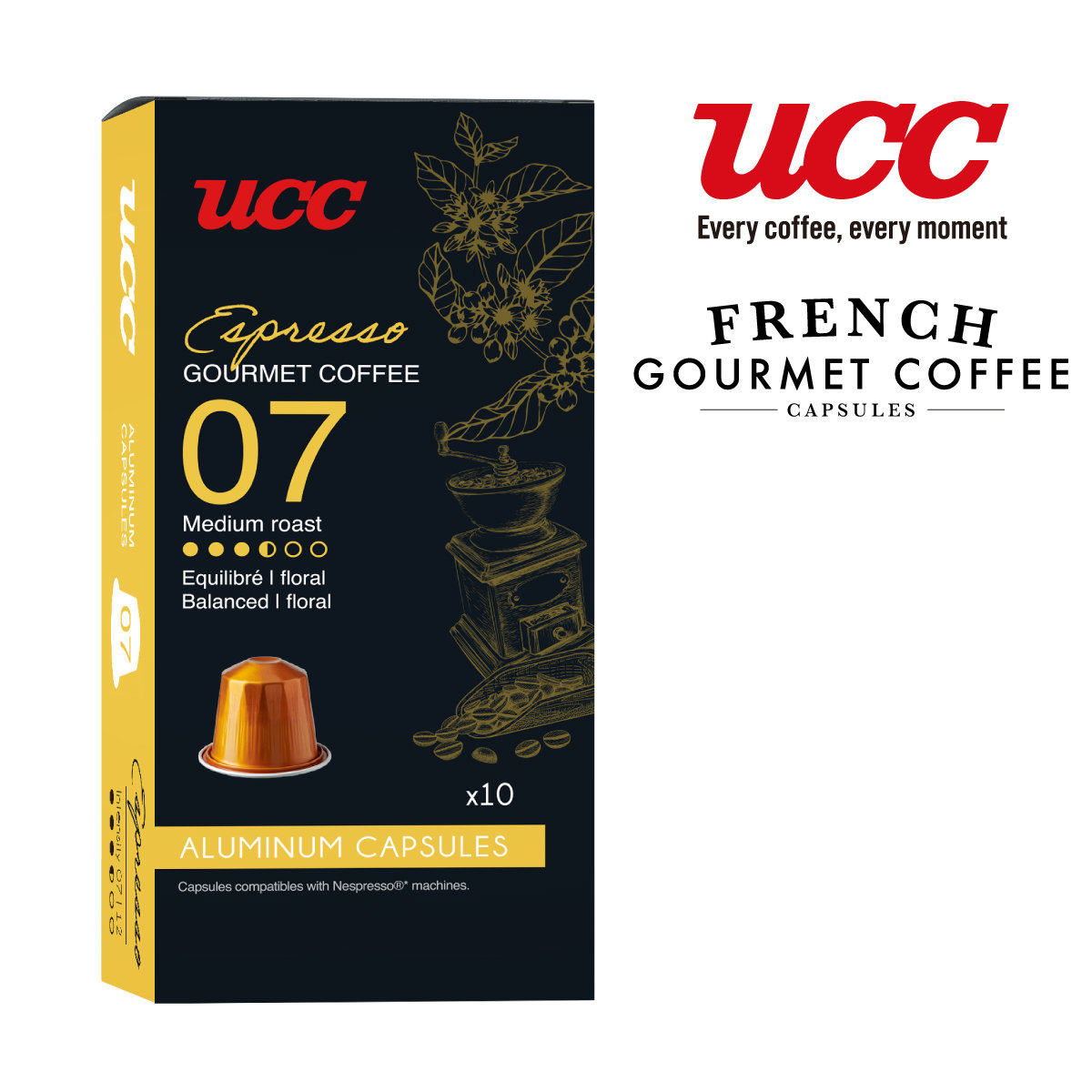 UCC香港官方行货咖啡工匠系列浓缩7度咖啡胶囊咖啡机适用精品咖啡
