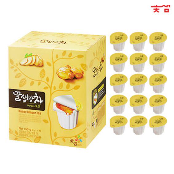 花泉韩国蜂蜜便利装生姜茶30gx15粒包装优质盒装茶饮连体国产进口