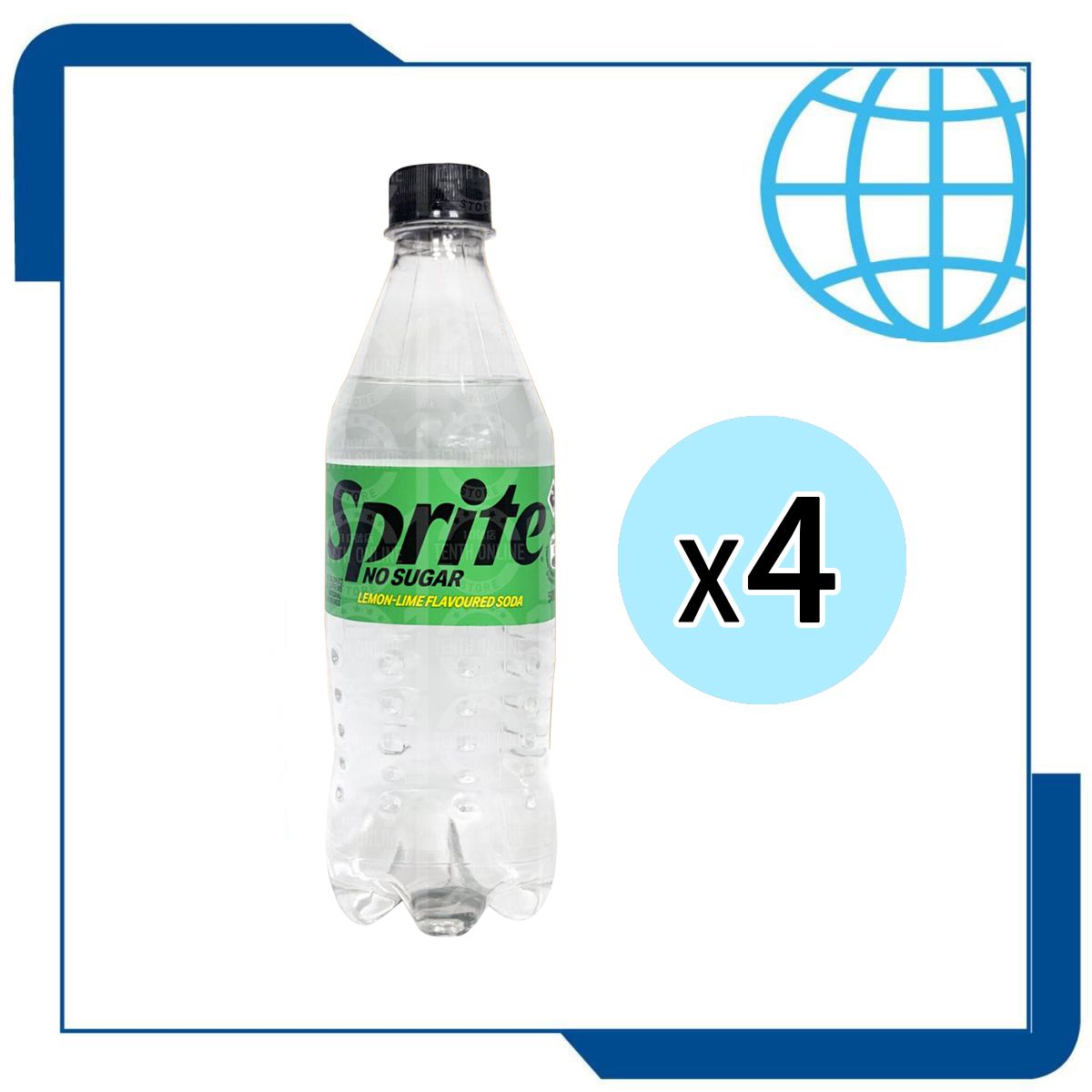 o2oTMart雪碧无糖柠檬青柠味雪碧汽水500亳升4瓶装经典口味饮料