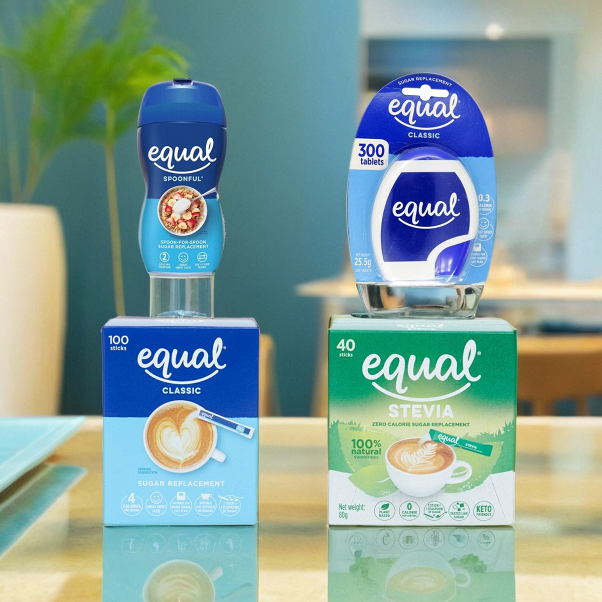 进口EQUAL怡口金健康糖咖啡专用代糖伴侣白糖包烘焙原料50小包