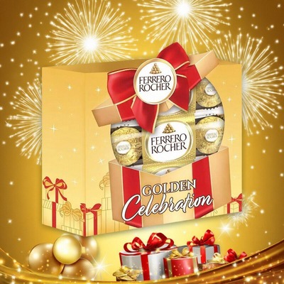 香港代购费列罗新年礼盒金莎朱古力三粒乘三圣诞装节日礼物112.5g