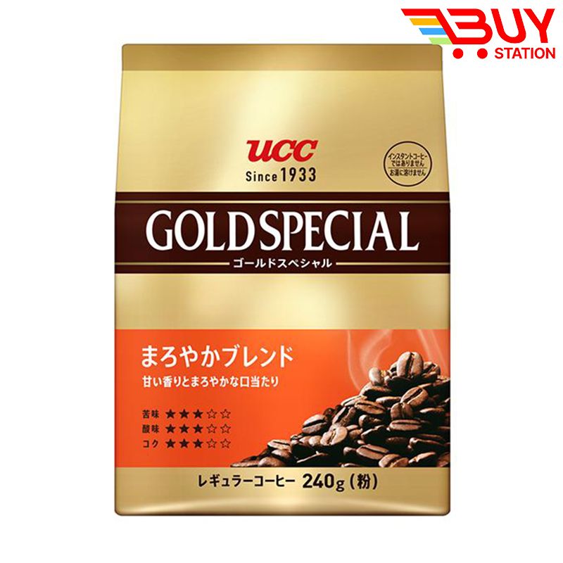 UCC 金装特别版咖啡粉240g深烘焙浓香四溢柔和香醇办公室提神饮料