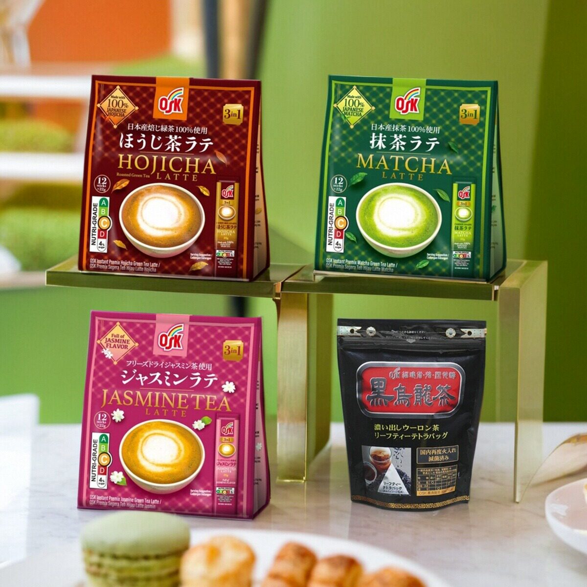 日本3合1焙茶拿铁即冲茶