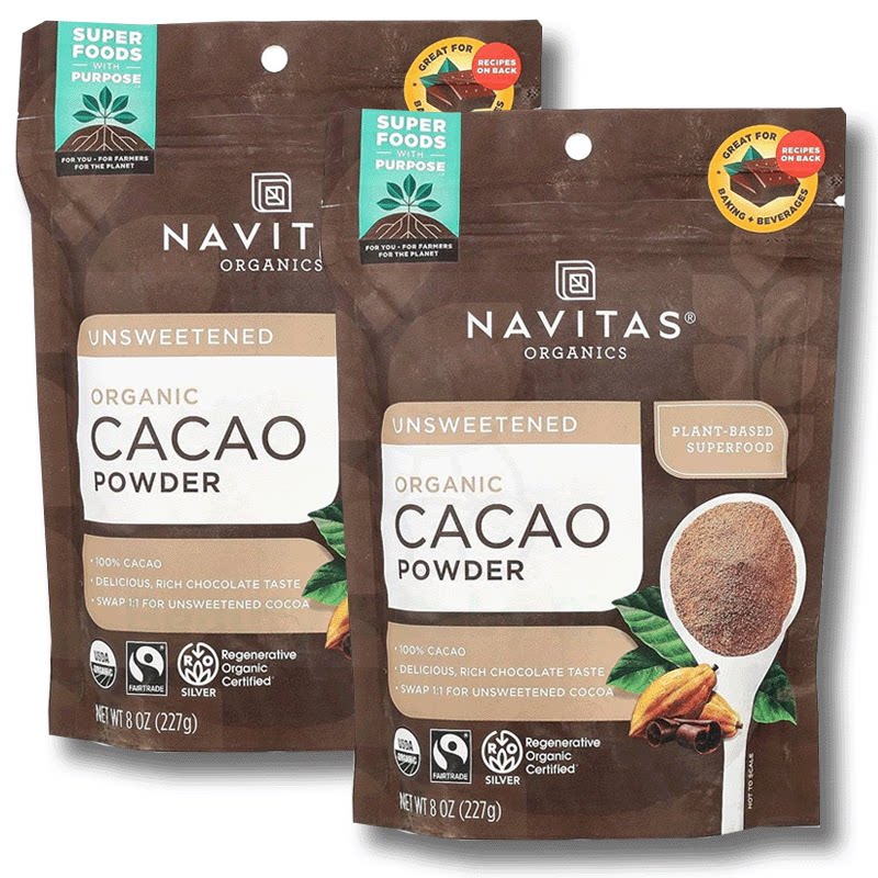 NAVITAS ORGANICS有机可可粉227gX2未经碱化搭配牛奶咖啡甜品烘焙