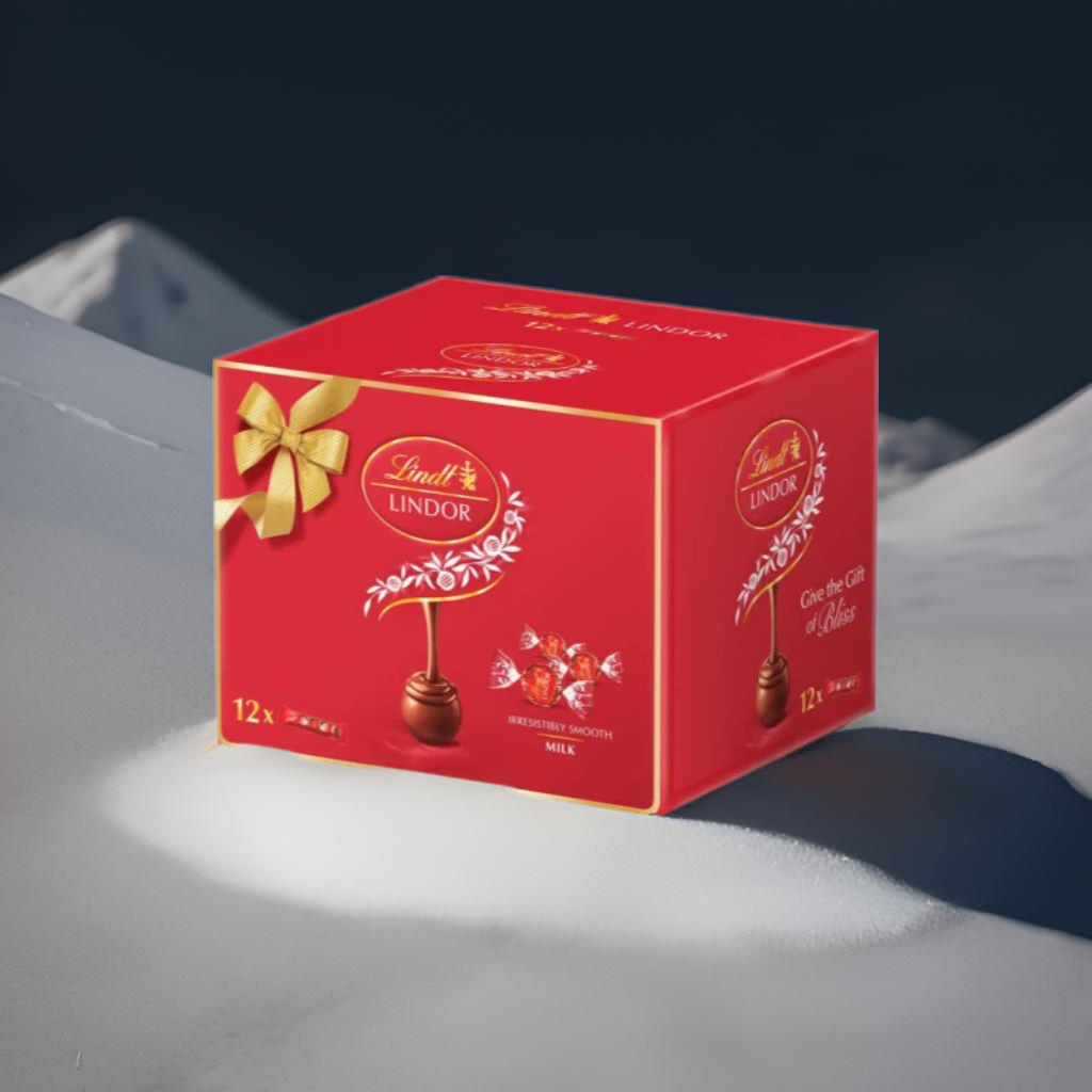香港进口新年礼盒节日送礼瑞士莲牛奶软心朱古力12条盒装444克