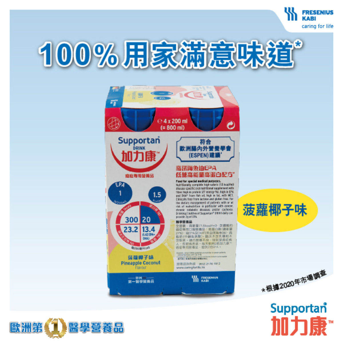 香港Fresenius Kabi - 加力康专用营养品(菠萝椰子味)
