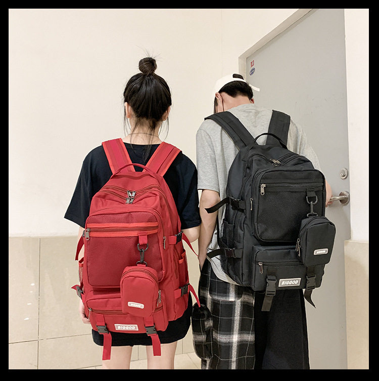 法国ITCFASHONK新款双肩包女百搭高中生书包时尚背包大容量电脑包