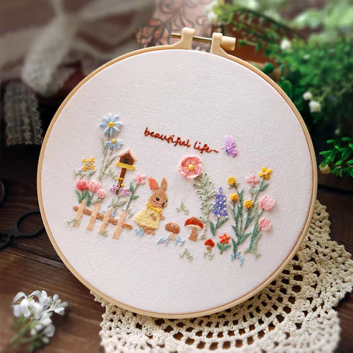[成品 ]手工刺绣Flower Embroidery KIT花仙子挂画圣诞节礼物Book