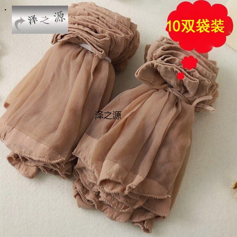 2022年新款短袜10装肉袜丝款水晶黑色袜子肉色皮肤薄款短筒透肉。