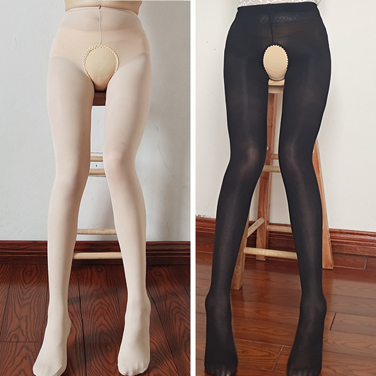 开裆黑色丝袜中厚天鹅绒连裤袜春秋款显瘦大码性感免脱袜子秋冬季