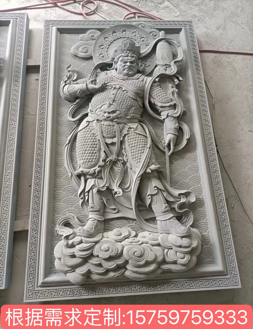 寺院石雕四大天王青石浮雕 古代人物雕刻 花岗岩四大金刚雕刻定制